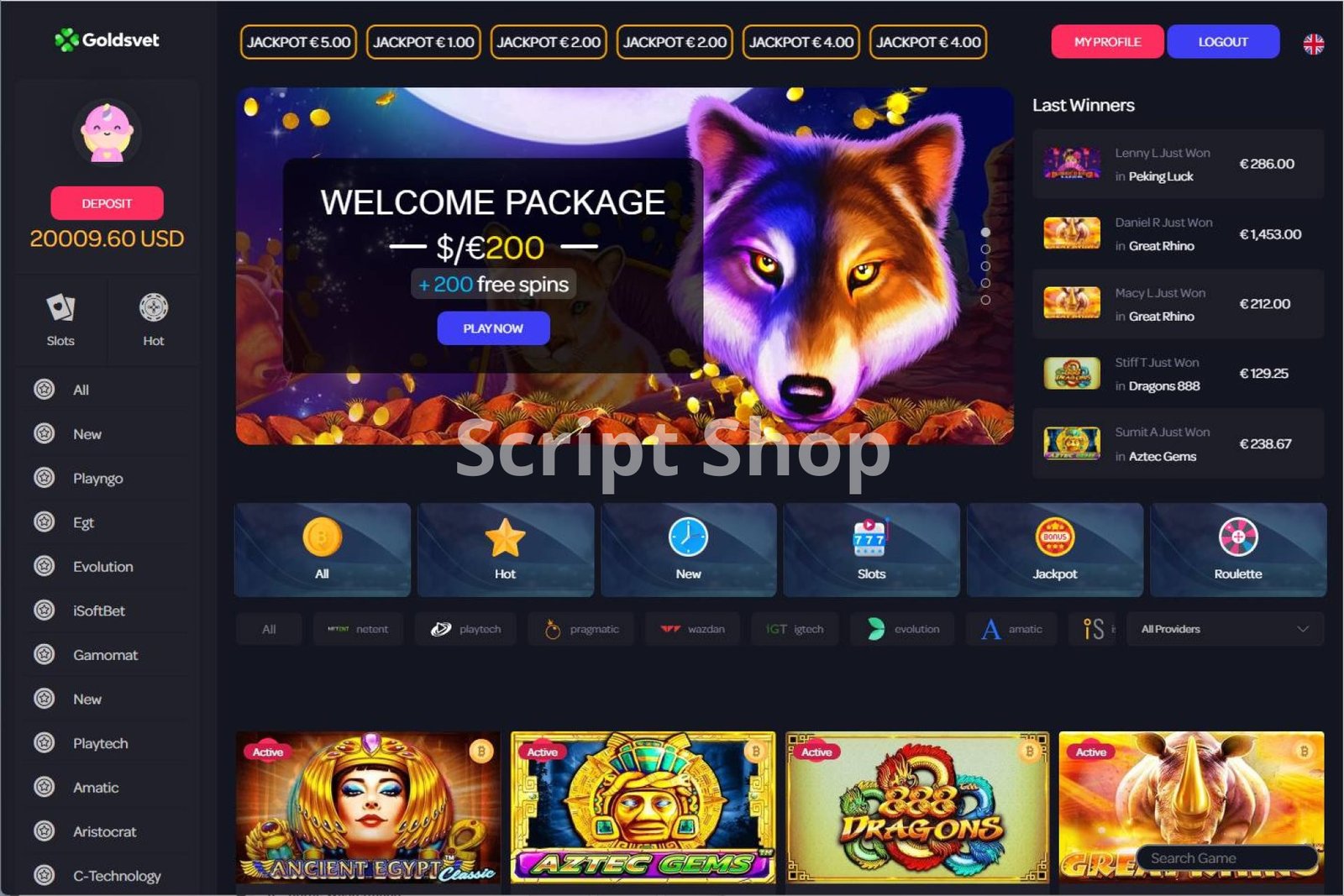 Goldsvet 8.5 online casino script Script Shop Marketplace Scripts